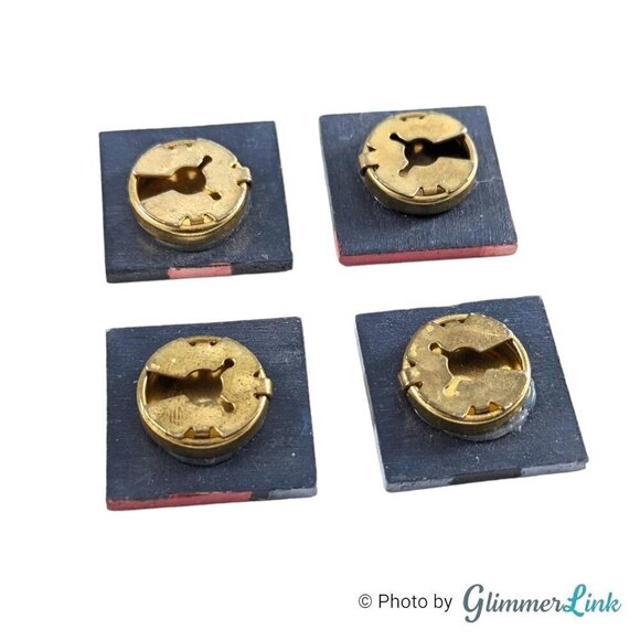 Vintage Square Wooden Rustic Country Cottagecore Style Button Covers - Picture 4 of 8